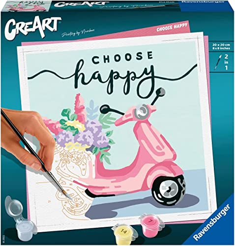 Ravensburger Paint By Numbers CreArt-Malen nach Zahlen 20125 Choose Happy ab 12 Jahren, White, Mittel von Ravensburger