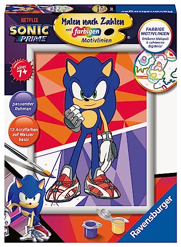 Ravensburger CreArt 23636 23636-Sonic: New Yoke City-Malen nach Zahlen Sonic Prime für Kinder ab 7 Jahre, White, Mittel von Ravensburger