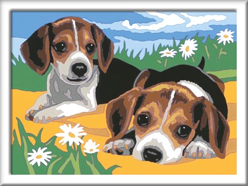 Ravensburger CreArt 28329 - Jack Russel Welpen - Malen nach Zahlen Hund für Kinder ab 7 Jahre, Ostergeschenke Kinder 7 Jahre, Kleines Geschenk zu Ostern von Ravensburger