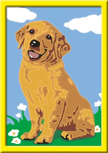 Ravensburger CreArt 28511 - Kleiner Golden Retriever - Malen nach Zahlen Hund für Kinder ab 7 Jahre von Ravensburger