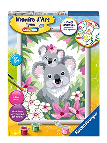 Ravensburger Medium-Kunstnummer – Koala Mama und ihr Baby – Kreatives Hobby – Malen nach Zahlen – Entspannte und kreative Aktivität – ab 9 Jahren – 29048 – Französische Version von Ravensburger