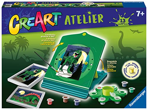 Ravensburger - Mein fantastisches Atelier CreArt, Set mit Staffelei Thema Dinosaurier, Malen nach Zahlen, kreatives Spiel für Kinder 7+ Jahre von Ravensburger