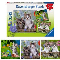 Ravensburger Süße Samtpfötchen Puzzle, 3 x 49 Teile von Ravensburger