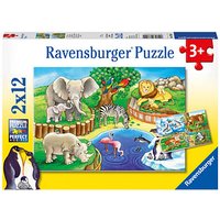 Ravensburger Tiere im Zoo Puzzle, 2 x 12 Teile von Ravensburger