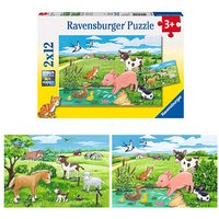 Ravensburger Tierkinder auf dem Land Puzzle, 2 x 12 Teile von Ravensburger