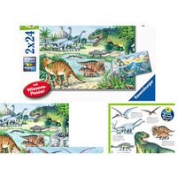 Ravensburger Wieso? Weshalb? Warum? Saurier und ihre Lebensräume Puzzle, 2 x 24 Teile von Ravensburger