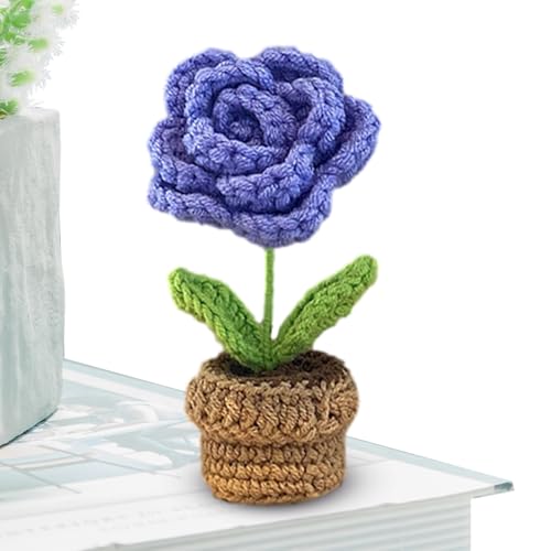 Handgefertigtes gehäkeltes Auto, gehäkelte Topfblumen Auto, Autopflanze Häkeln Hängekorb, Häkelpflanze für Auto, Häkeldekor Blume Topfpflanze, kleine Blume Stricken, Schreibtisch, Schlafzimmer, von Raxove