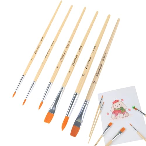 Nylon-Pinsel – Künstlerpinsel-Set, 200 g, professioneller Langgriff, Nylon-Haarbürste, Details, Malpinsel, Acryl, Öl, Tinte, Wasser, Bastelbedarf, Zeichenzubehör von Raxove