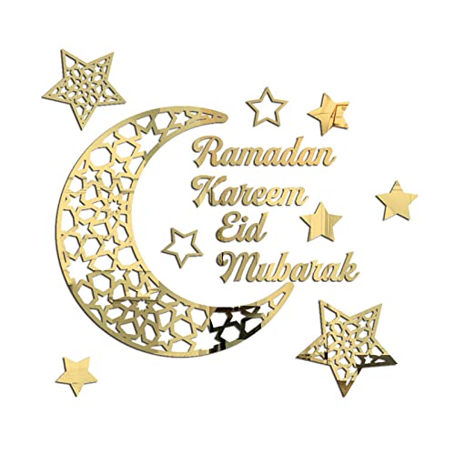 Ramadann Eid Mubarakk Aufkleber, 3D Mond Sterne Wandaufkleber Wandaufkleber Muslimm Wandaufkleber für Zuhause, Beste für Freunde und Familie von Raxove