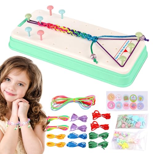 Raxove Handseilflechter-Set für Kinder,Handseilflechter-Set - Buntes Schmuckschnur-Maker-Set,Armbänder String Jewelry Maker Kits Buntes Schmuckarmband-Kit Gewebte Freundschaftsarmbänder für Mädchen von Raxove