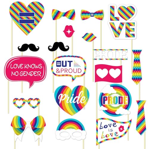 Raxove Rainbow Photo Booth Props, Gay Pride Day Celebration Selfie Photo Props, Gay Pride Day Celebration Selfie LGBTQ Photography Props Selfie Posing Signs Craft von Raxove