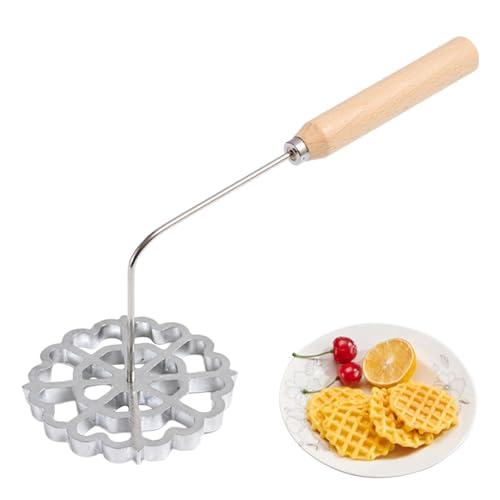 Raxove Waffelformen aus Aluminium | Bratform | Aluminium multifunktional, einfach anzubringen, hitzebeständig, stilvolle Waffelform mit Holzgriff, Küche, Backen, Kochen, gebratene Haushaltswaren von Raxove