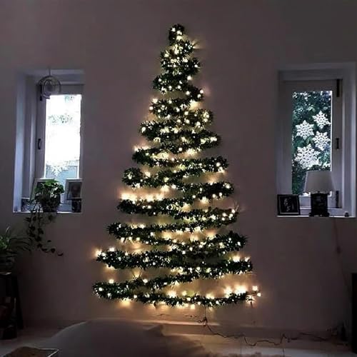 Raxove Weihnachten Rattan Lichter, Weihnachten Rattan Lichterkette Kamin Treppengeländer Dekoration, Weihnachten Rattan Lichterkette für Haus Garten Hochzeit Wand von Raxove