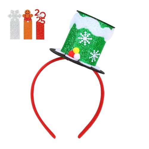 Raxove Weihnachts-Stirnbänder für Mädchen – Weihnachts-Stirnband | Rot Grün Silber Elastische Weihnachten Kopfbedeckung Kinder Stirnband Klassische Party Kopfbedeckung für Mädchen Frauen Mode und von Raxove