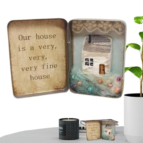 Raxove Winziges Haus-Kit, Miniatur-Haus-Kit - Kreative Blechdose zum Basteln - Miniaturhaus-Holzbausatz, handgefertigtes -Kastenhausmodell, kreatives Hausspielzeug für Kinder von Raxove