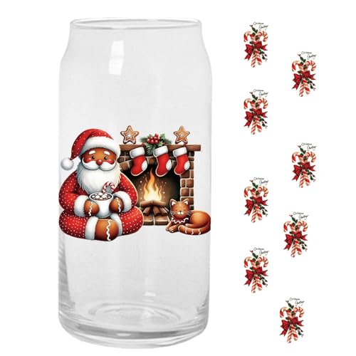 Weihnachtstasse Dekor Aufkleber - Weihnachtsaufkleber Glasbecher | Weihnachtsthema Aufkleber, wasserdichte Weihnachtsglasaufkleber für Tassen, Abziehbilder Aufkleber für Gläser und Dekorationszubehör von Raxove