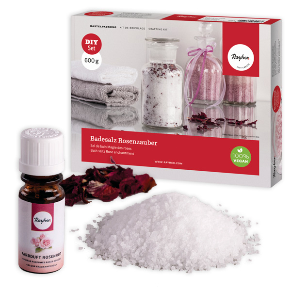 DIY-Set Badesalz "Rosenzauber", 3-teilig von Rayher Hobby GmbH