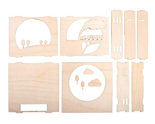 Holzbaus. 3D-Motivrahmen, FSC Mix Credit, natur, 15,5x15,5x3,4cm, Zug, 62981505 von Rayher