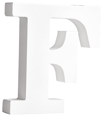 Rayher MDF-Buchstabe F, weiß, 9,7 x 11 cm, Stärke 2 cm, 3D-Buchstaben Holz, Holz-Buchstaben FSC zertifiziert, 64545102 von Rayher