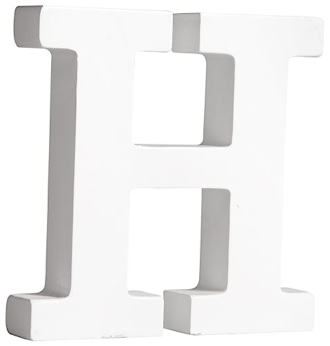 Rayher MDF-Buchstabe H, weiß, 11 x 11 cm, Stärke 2 cm, 3D-Buchstaben Holz, Holz-Buchstaben FSC zertifiziert, 64547102 von Rayher