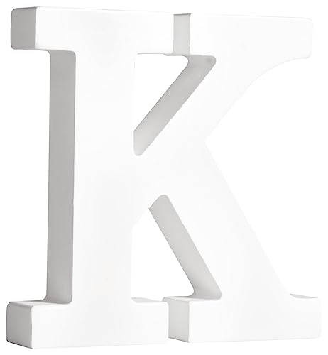 Rayher MDF-Buchstabe K, weiß, 10,9 x 11 cm, Stärke 2 cm, 3D-Buchstaben Holz, Holz-Buchstaben FSC zertifiziert, 64550102 von Rayher