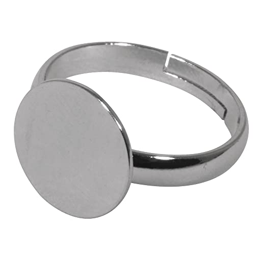 RAYHER 2217621 Edelstahl Ringschiene mit Platte, 12 mm Durchmesser, SB-Btl, 1 Stück, platin von Rayher