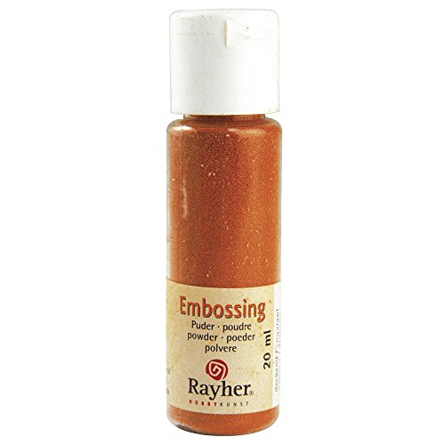 RAYHER 28000210, Embossing-Puder, 20 ml Flasche, deckend, orange von Rayher