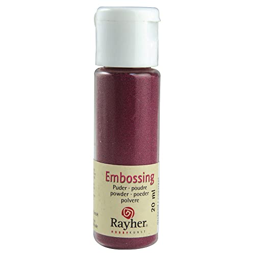 RAYHER 28000291, Embossing-Puder, 20 ml Flasche, deckend, bordeaux von Rayher