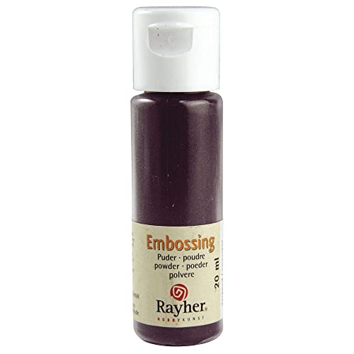 RAYHER 28000304, Embossing-Puder, 20 ml Flasche, deckend, brombeere von Rayher