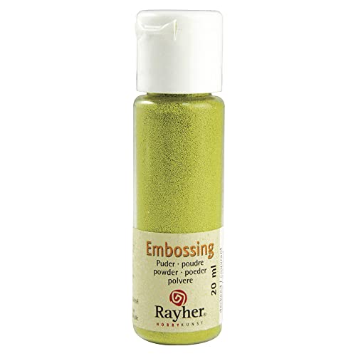 RAYHER 28000412, Embossing-Puder, 20 ml Flasche, deckend, maigrün von Rayher