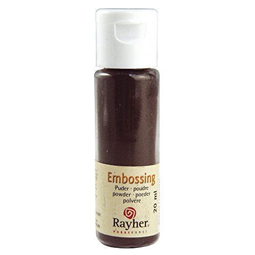 RAYHER 28000552, Embossing-Puder, 20 ml Flasche, deckend, dunkelbraun von Rayher