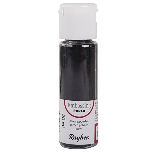 RAYHER 28000576, Embossing-Puder, 20 ml Flasche, deckend, schwarz von Rayher