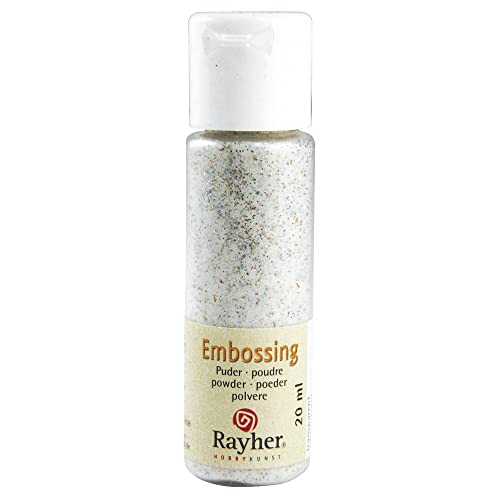 RAYHER 28000990, Embossing-Puder, 20 ml Flasche, regenbogen, transparent von Rayher