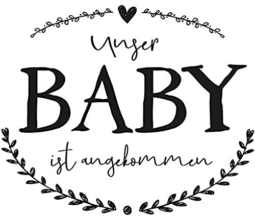 RAYHER 29178000 Stempel Unser Baby Ist Angekommen, 6 x 7 cm von Rayher