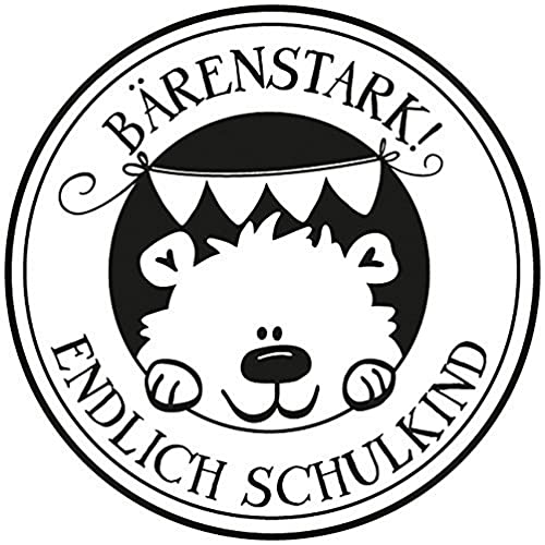 RAYHER 29182000 Stempel Bärenstark Endlich Schulkind, 6 x 6 cm von Rayher