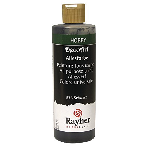 RAYHER 38003576 Allesfarbe, Flasche 235 ml, schwarz von Rayher