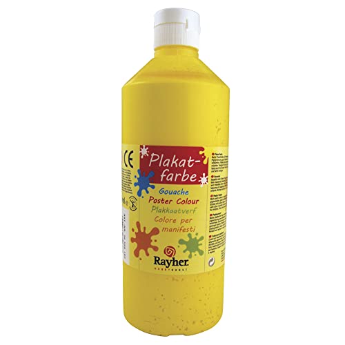 RAYHER 38566162, Plakatfarbe, Flasche 500 ml, goldgelb von Rayher