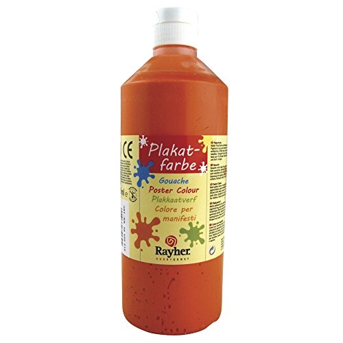 RAYHER 38566210, Plakatfarbe, Flasche 500 ml, orange von Rayher