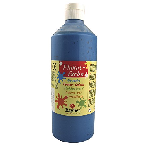 RAYHER 38566376, Plakatfarbe, Flasche 500 ml, royalblau von Rayher