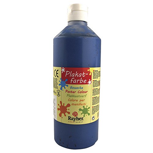 RAYHER 38566387, Plakatfarbe, Flasche 500 ml, nachtblau von Rayher