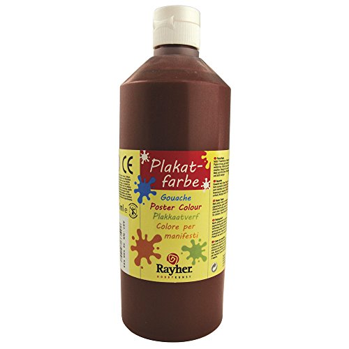 RAYHER 38566544, Plakatfarbe, Flasche 500 ml, kastanie von Rayher