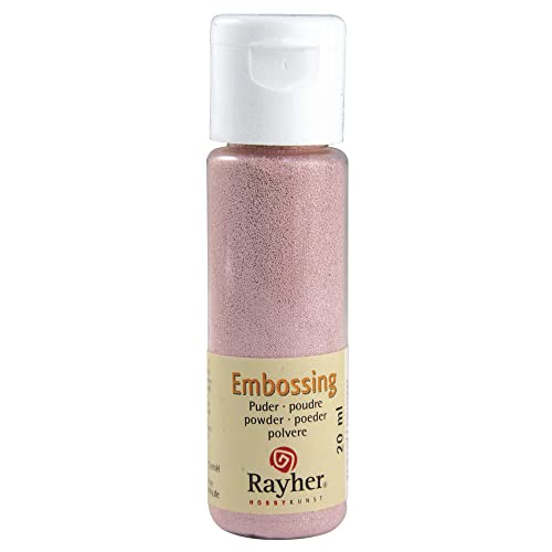 RAYHER HOBBY RAYHER 28000258, Embossing-Puder, 20 ml Flasche, deckend, rose von Rayher