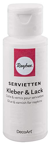 RAYHER - Hobby 38061000 - Kleber für Servietten. 59 ml Flasche, durchsichtig von Rayher