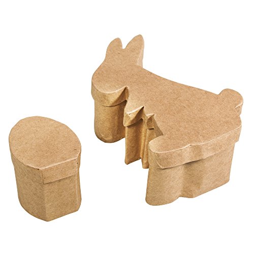 RAYHER Pappmaché Box m, Hase 9,5x16x5cm, Ei 4,7x5,8x4,5cm, Natur, 16 x 9.5 x 5 cm von Rayher