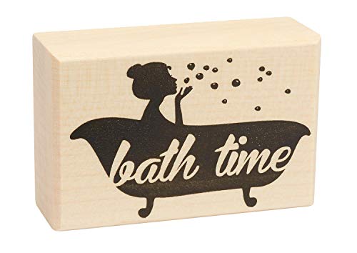 RAYHER Stempel Bath time, 4x6cm, Holz, Natur, rot, 6 x 4 x 2.5 cm von Rayher