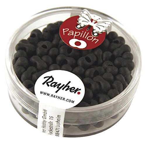 Rayher 14143578 Papillon-Rocailles, matt schwarz von Rayher