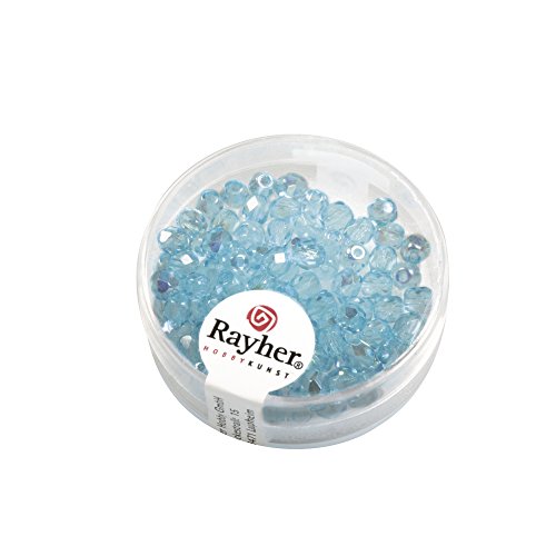 Rayher - 14200404 - Glas Schliffperle, 4mm ø, irisierend, türkis von Rayher