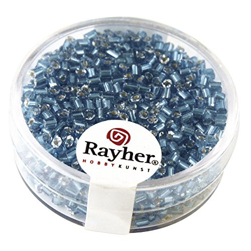 Rayher 1430107 Glasstifte, 2x2 mm, mit Silbereinzug, Dose 16 g, türkis von Rayher