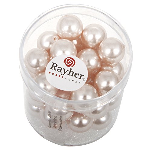 Rayher 14403258 Renaissance Glaswachsperlen, 10 mm ø, Dose 35 Stück, rosé Rayher 14403258 Renaissance Glaswachsperlen, 10 mm ø, Dose 35 Stück, rosé von Rayher