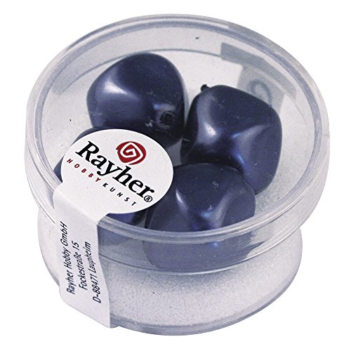 Rayher 14411572 Renaissance-Perle, 17 mm ø, Dose 4 Stück, anthrazit von Rayher